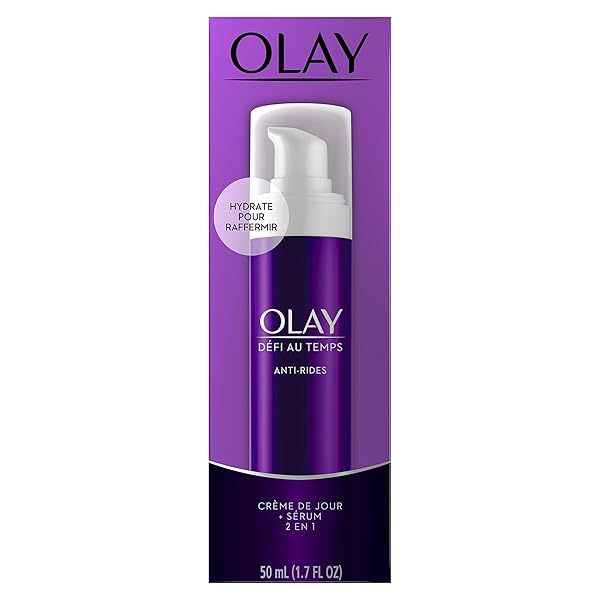 WRINKLE CREAM BY OLAY AGE DEFYING 2-IN-1 ANTI-WRINKLE DAY CREAM PLUS SERUM, 1.7 FLUID OUNCE