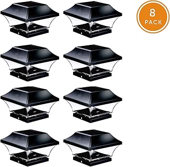 Other Garden Lighting Equipment 8 Pc Led Outdoor Garden Solar Powered Deck Cap Square Fence Post Lights Black Garden Patio Yallatools Com