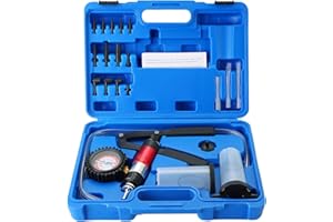 DASBET 21PCS Hand Held Vacuum Pressure Pump Tester Set 2 in 1 Brake Bleeder Kit Brake Clutch Fluid Bleeder Tool Kit for Autom