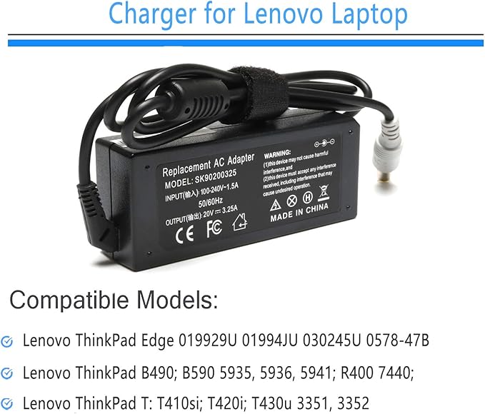 65w Ac Adapter Laptop Charger For Lenovo Thinkpad E545 T530 T61 X140e X230 Edge 15 E430 E5 E530 E535 Sl500 Sl510 T430u T5 X1e X130e X131e X0 X1 X2 X230t X300 X60 S230u Twist Power Cord Home Audio Amazon Com