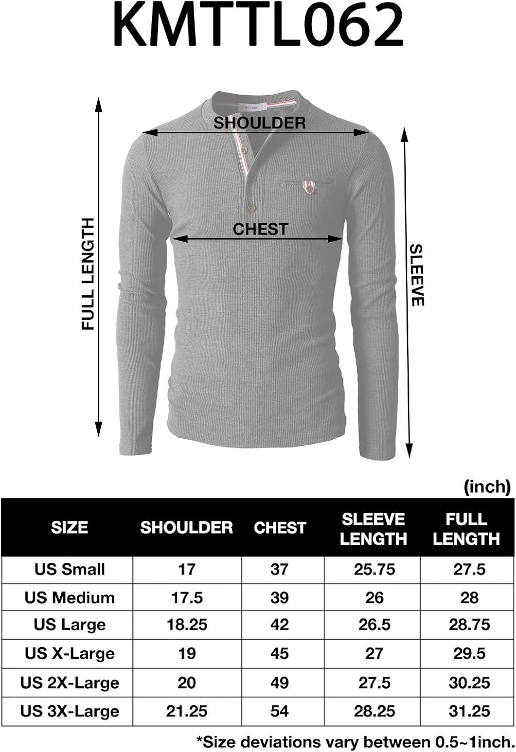 H2H Mens Casual Slim Fit Henley Long Sleeve T Shirts of Waffle Cotton: Clothing