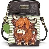 CHALA Farm Animal Collection Cell Phone Crossbody Purse-Women PU Leather/Canvas Multicolor Handbag with Adjustable Strap
