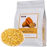 Freeze Dried Diced Mango 7.76oz Crispy Crunchy Snacks,No Sugar Added, for Baking,Tea,Smoothie, Yogurt
