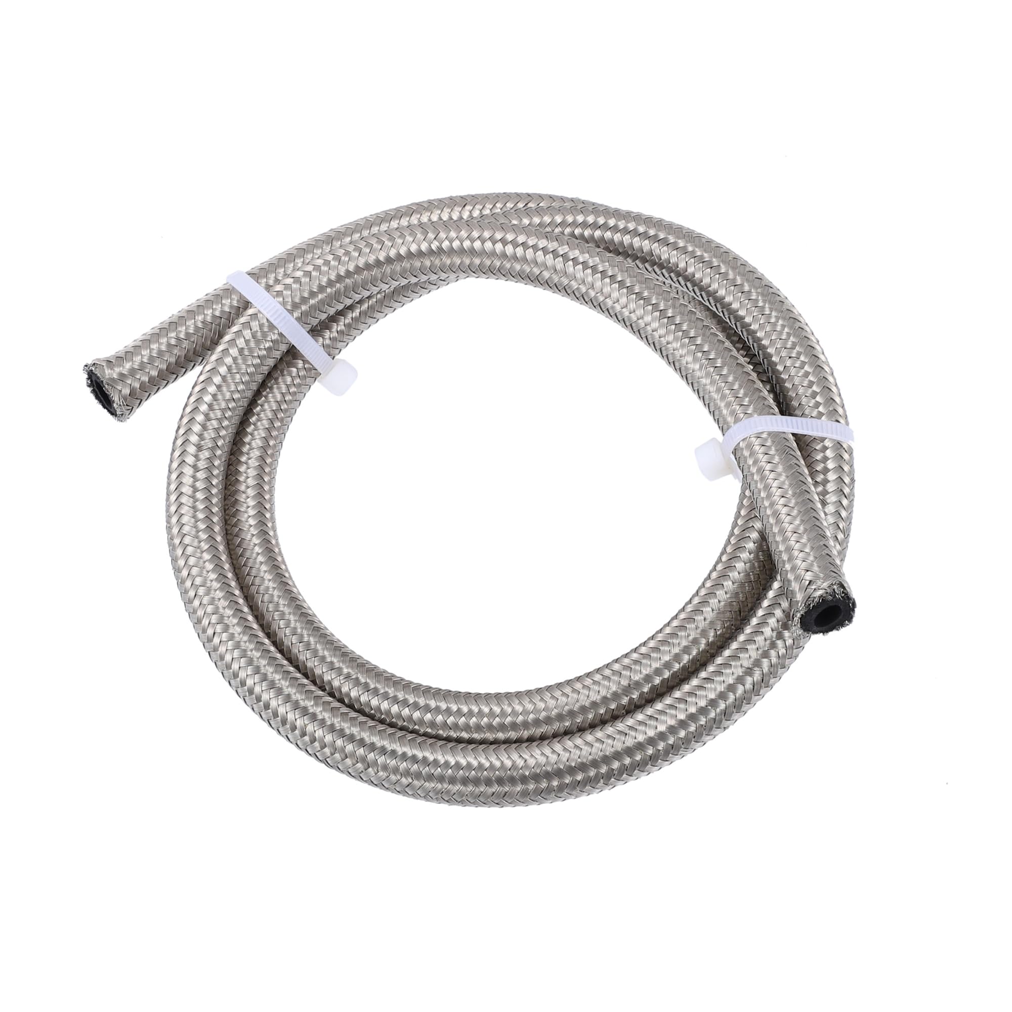 Photo 1 of REPAIROCK 3ft 4AN Fuel Hose AN4 Universal Car Braided Stainless Steel CPE Oil Fuel Gas Line Hose Silver Tone Auto Replacement Parts