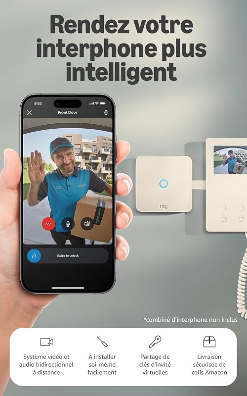 Intercom Video (nouvelle génération) | Rendez votre interphone plus intelligent | Streaming vidéo, clés virtuelles et accès à distance | À installer soi-même
