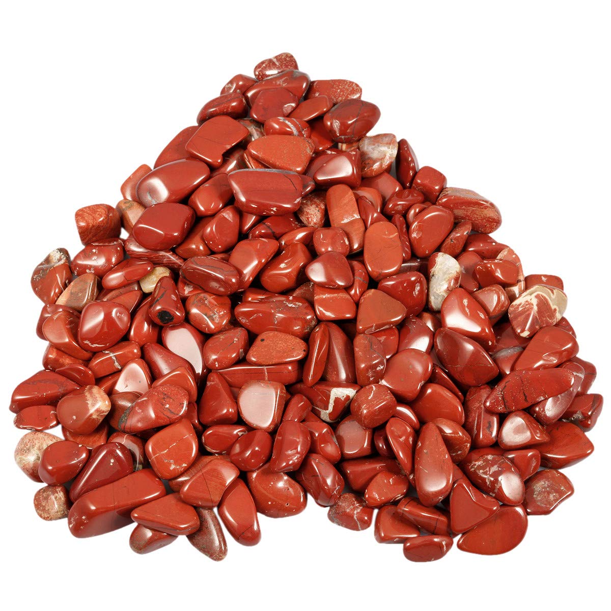 Nupuyai 1 lb Tumbled Red Jasper Crystal Chips Stone, Crushed Irregular Shape Healing Reiki Crystal Stone for Home Decoration