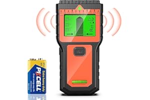 PTUI Stud Finder Wall Scanner - 8 in 1 Stud Detector Detector Beam Finders Wall Detector Sensor Center Finding with LCD Display for Wood AC Wire Metal Studs Cable Joist Detection (Orange)