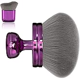 Blend & Blur Extra Large Body Makeup Brush for Self Tanner,Leg Makeup & Bronzer Self Tan Applicator, 3.2inch Wide Round Head Kabuki Brush For Application with Drawstring Bag (Purple2)