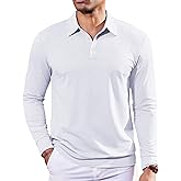 COOFANDY Mens Polo Shirts Long Sleeve Casual Lightweigt Golf Polos Button Collared Tshirt