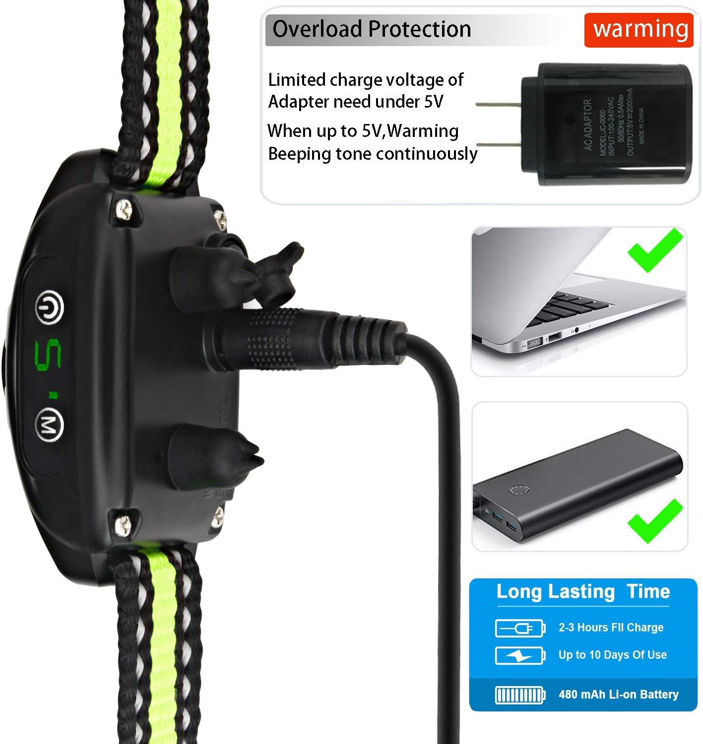 Bark Collar No Shock Bark Collar Rechargeable Anti Bark Collar Shockless with Adjustable Sensitivity and Intensity Beep No Pain Enhance Vibration Harmless Bark Collar for Small Medium Large Dogs : Kitchen & Dining