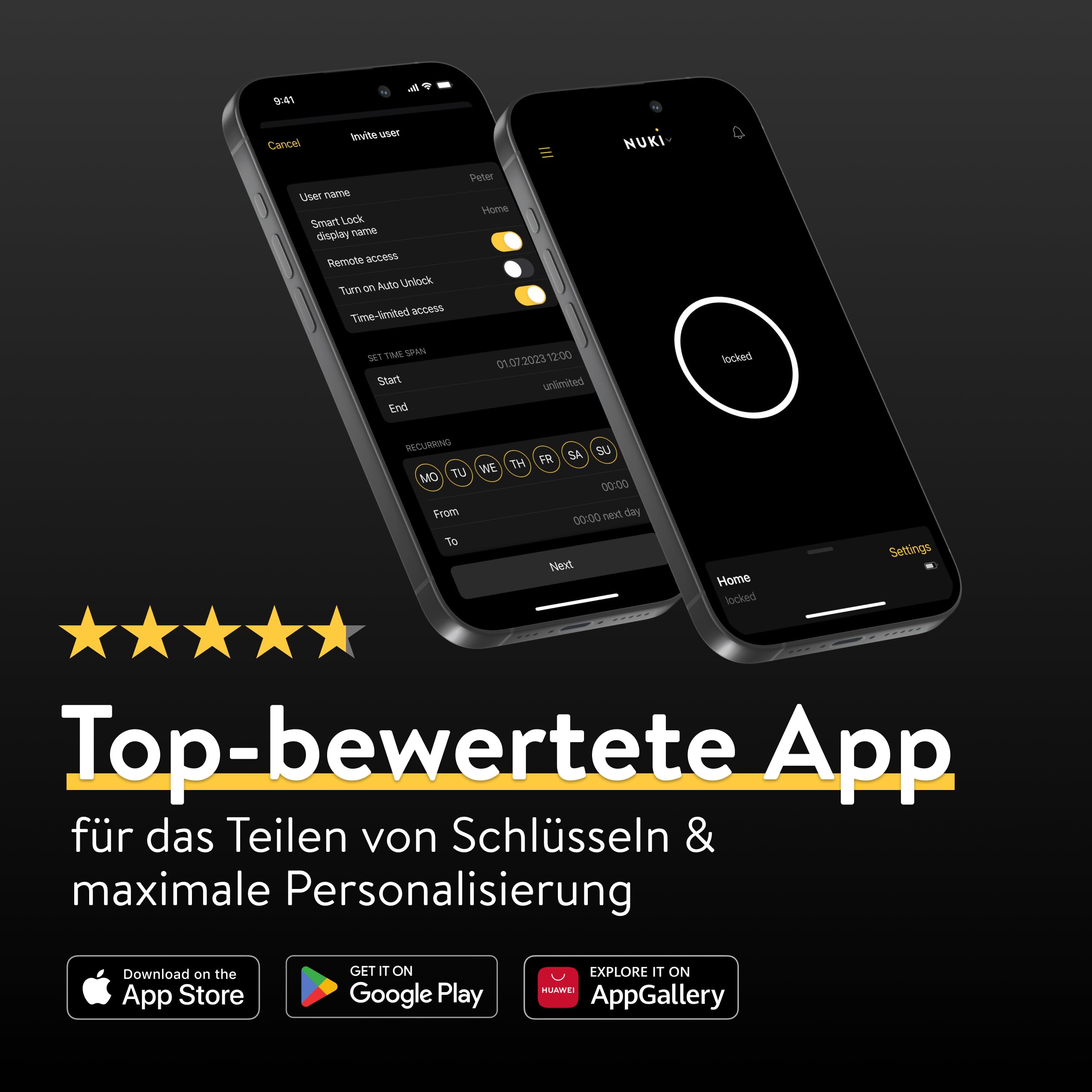 Nuki Smart Lock Pro mit Bluetooth, WLAN & Matter, für mühelose Integration ins Smart Home, elektronisches Türschloss ermöglicht Tür aus der Ferne zu sperren, einfach zum Nachrüsten ohne Zylindertausch 6
