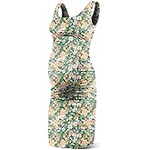 Rnxrbb S-2XL Women Summer Sleeveless Maternity Dress Pregnancy Tank Scoop Neck Mama Clothes Casual Bodycon Clothing