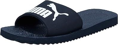 navy blue puma slides