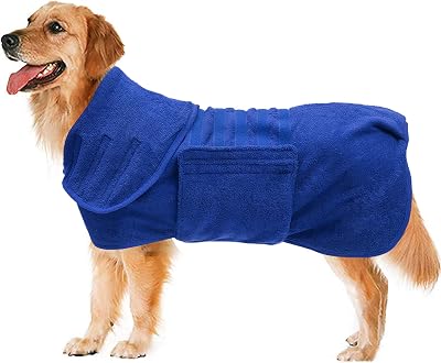 Geyecete Dog Drying Bag Microfibre Towel Drying Coat Blue XXXL