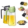 Decunir Oil Dispenser for Kitchen，2Pcs Olive Oil Spray 2 in 1 Olive Oil Dispenser and Oil Sprayer 470ml/16Oz Olive Oil Dispen