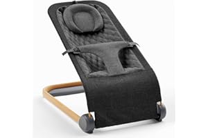 Fodoss Baby Bouncer - Portable Baby Bouncer Seat for Infants, Ergonomic Design Baby Bouncer Chair, Bouncer for Babies 0-12 Months, Black