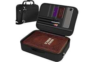 DEHITE Bible Cover for Men and Women – Black Bible Bag Case Extra Large Size – Tote Bag – Fit Book 11.2 x 8.4 x 1.8 in – Pen Slots – Zippered Pocket – Shoulder Strap – Premium
