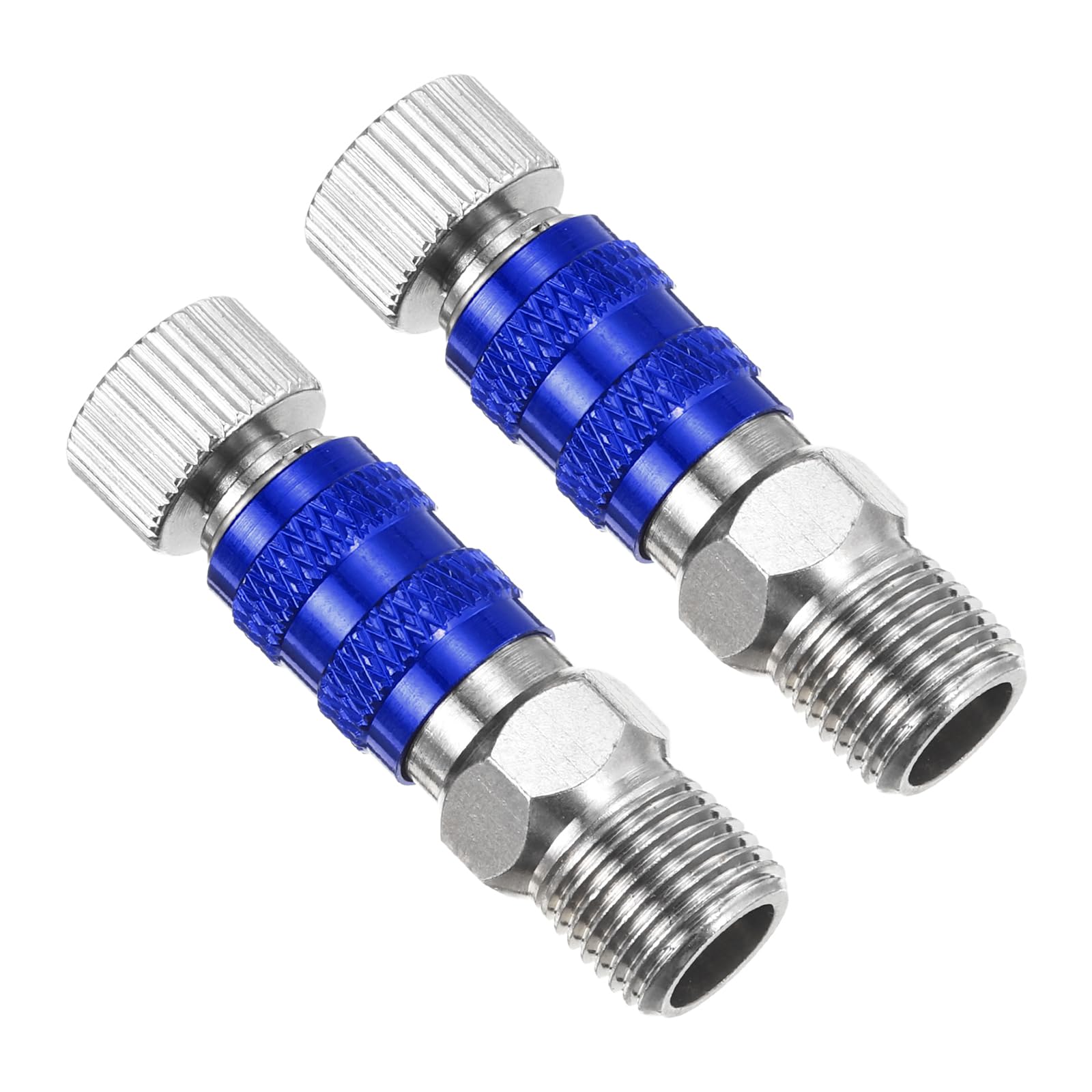 Patikil Air Brush Connector Adapters, 2pcs Quick Connect/Release for Air Brush Hose, Blue