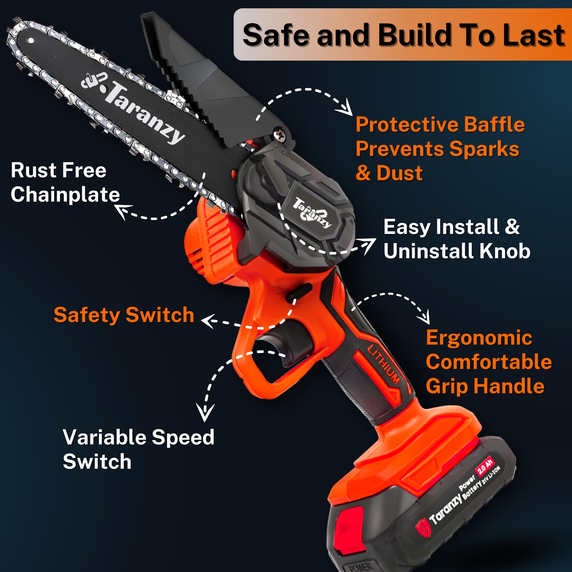Mua Taranzy Mini Chainsaw 6 Inch Cordless - Upgraded Powerful Small ...