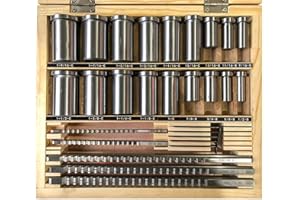 Rebrisbol Keyway Broach Sets 30Pcs HSS Inch Industrial Tools for Lathe, B -1/8", B - 3/16", C - 1/4", C - 3/8", C - 5/16" Teeth Keyway Size