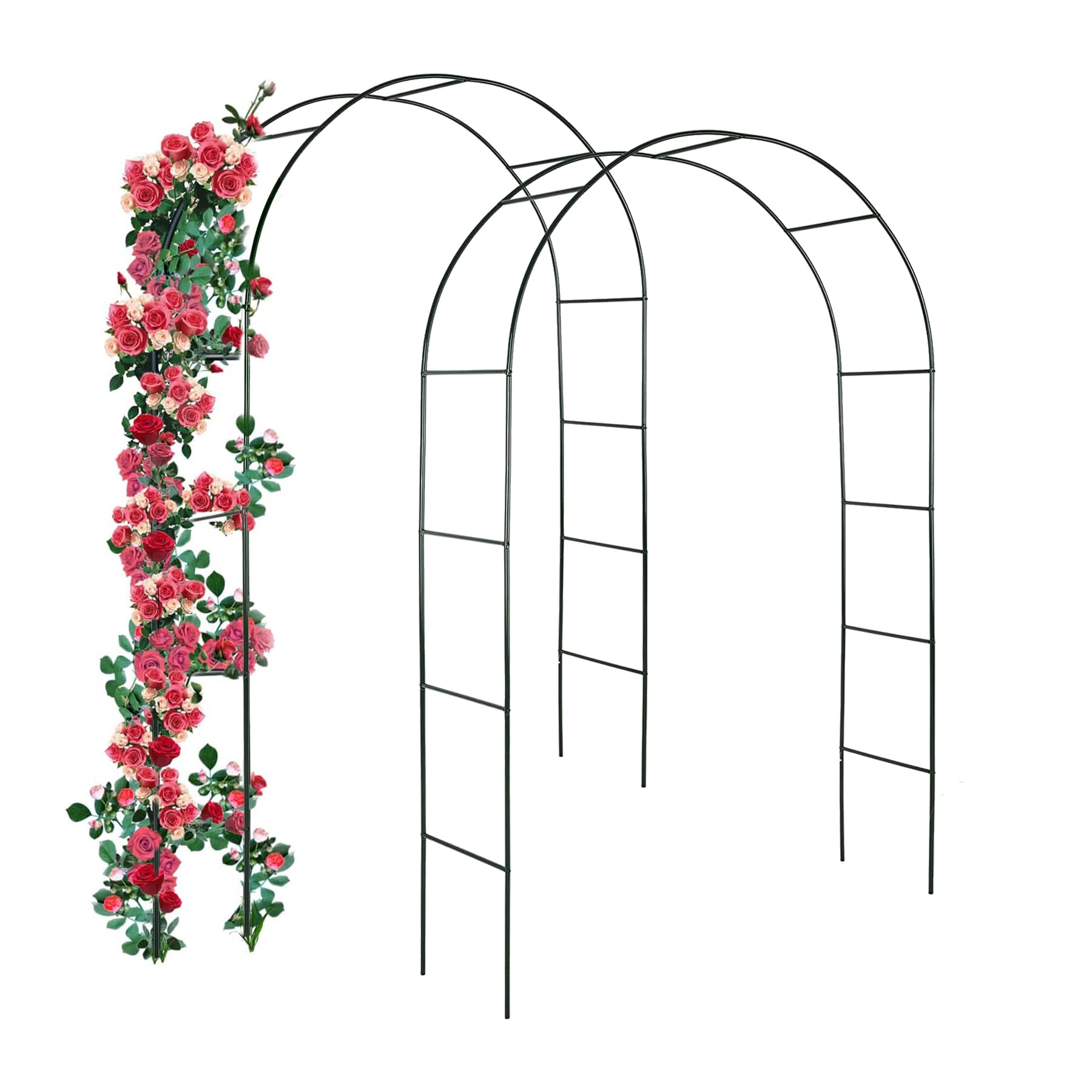 Forever Speed Metal Rose Arch Trellis Steel Frame Garden Arch, Flower Arch,Garden Decoration and Ornament Climber Weatherproof Black (Pack of 2)