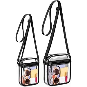 TILYMOL Clear Bag for Stadium Events, PVC & TPU Clear Crossbody Bag | Sports Messanger Bag with Keychain Design, Clear Purse
