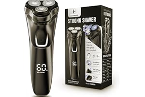 SHPAVVER Electric Razor for Men Waterproof: Cordless Rotary Shaver Wet Dry - Fast Charging & Sensitive Skin Care - Pop up Trimmer