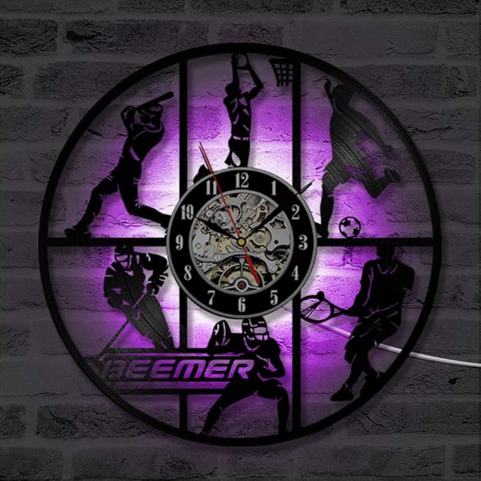 CCJIANI Disco De Vinilo Reloj De Baloncesto Baloncesto Diseño CD Led
