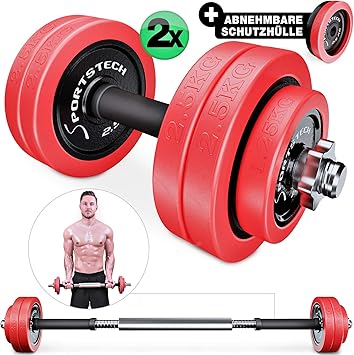 Sportstech 2in1 Innovatives Hantelset Mit Silikonuberzug