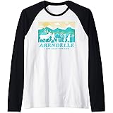 Disney Frozen 2 Arendelle Group Silhouette Poster Raglan Baseball Tee