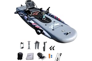 Inflatable Kayak Set: Includes 90in Kayak Paddles High Output Pump Aluminum seat Pedal System – Super Tough Mesh PVC and Wire