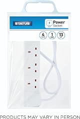 Status 4 Way Socket Extension Lead 1m Cable White 13A Wall Mountable view 7