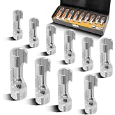 JEUCLEL 10PCS 10-19mm 3/8"Drive Diesel Injector Fuel Line Socket Wrench Set | Flare Nut Socket, Fastener Bent Pipes, Wired Temperature Sensors, EGT Sensor, Thermo Switches, ABS Tubes, Strut Nut Extractor