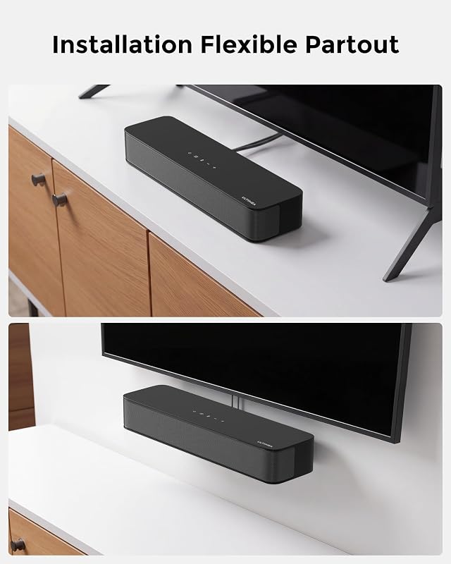 2.1ch Barre de Son TV Tout-en-Un, Puissance Crête 132W, Caisson de Basses Intégré, Barre de Son PC/Jeux, App Contrôle, 16 Pouces Haut-parleurs, BT 5.4, Opt/AUX/Montage Mural, Poseidon M20 Pro — photo 6 sur 8