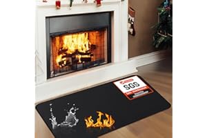 TOHONFOO Fireplace Mat, 2' x 3'6'' x 0.04'' Fireplace Rug, Hearth Rug for Wood Stove Fireplace Indoor Outdoor, Thin Fireplace Rugs Fire Resistant Protects Floors Carpets from Sparks Embers, Black