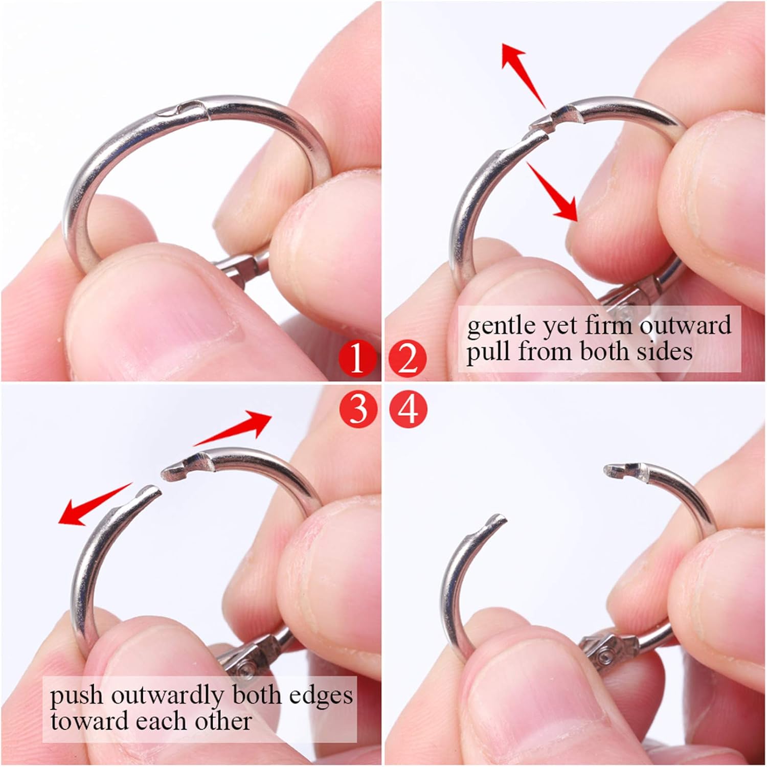 Antner 100 Pieces Loose Leaf Binder Rings, 1" Diameter, Nickel Plated Metal Office Book Rings Key Rings : Office Products