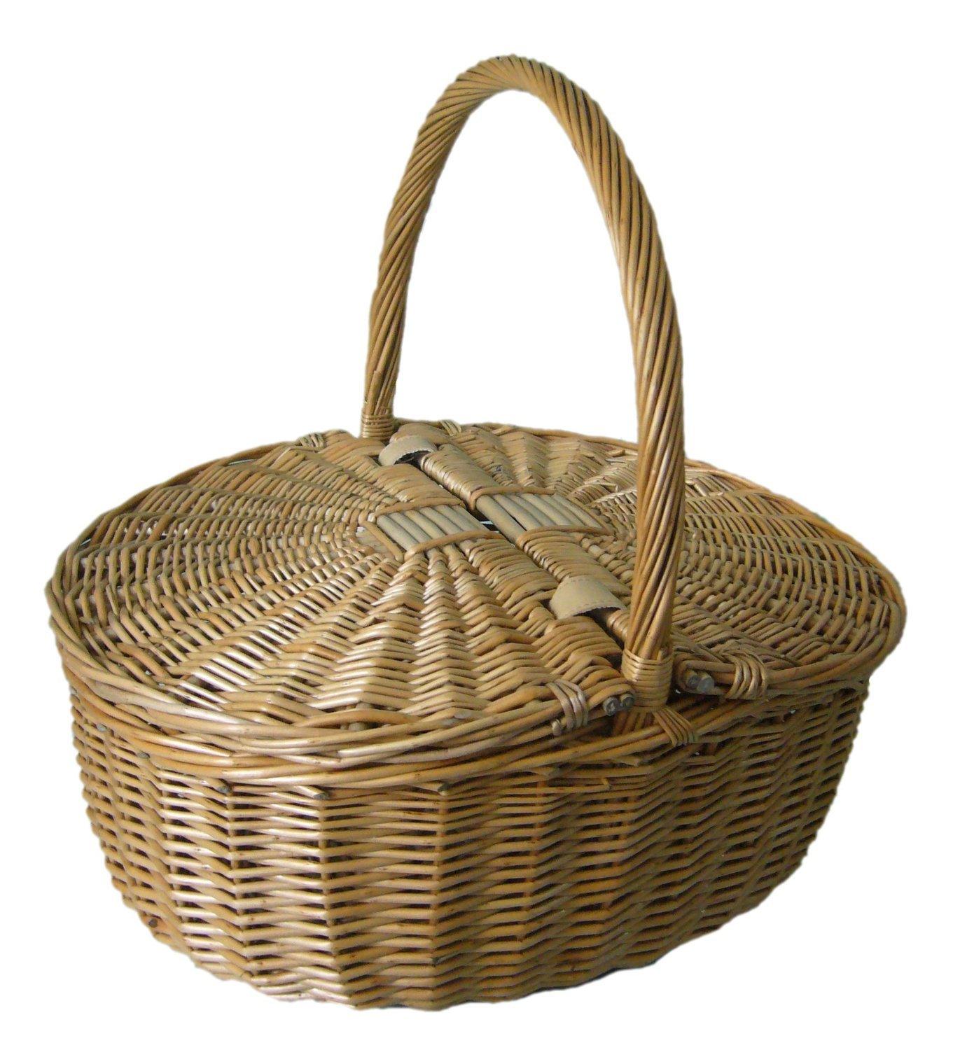 Antique Grey Oval Picnic Basket eBay
