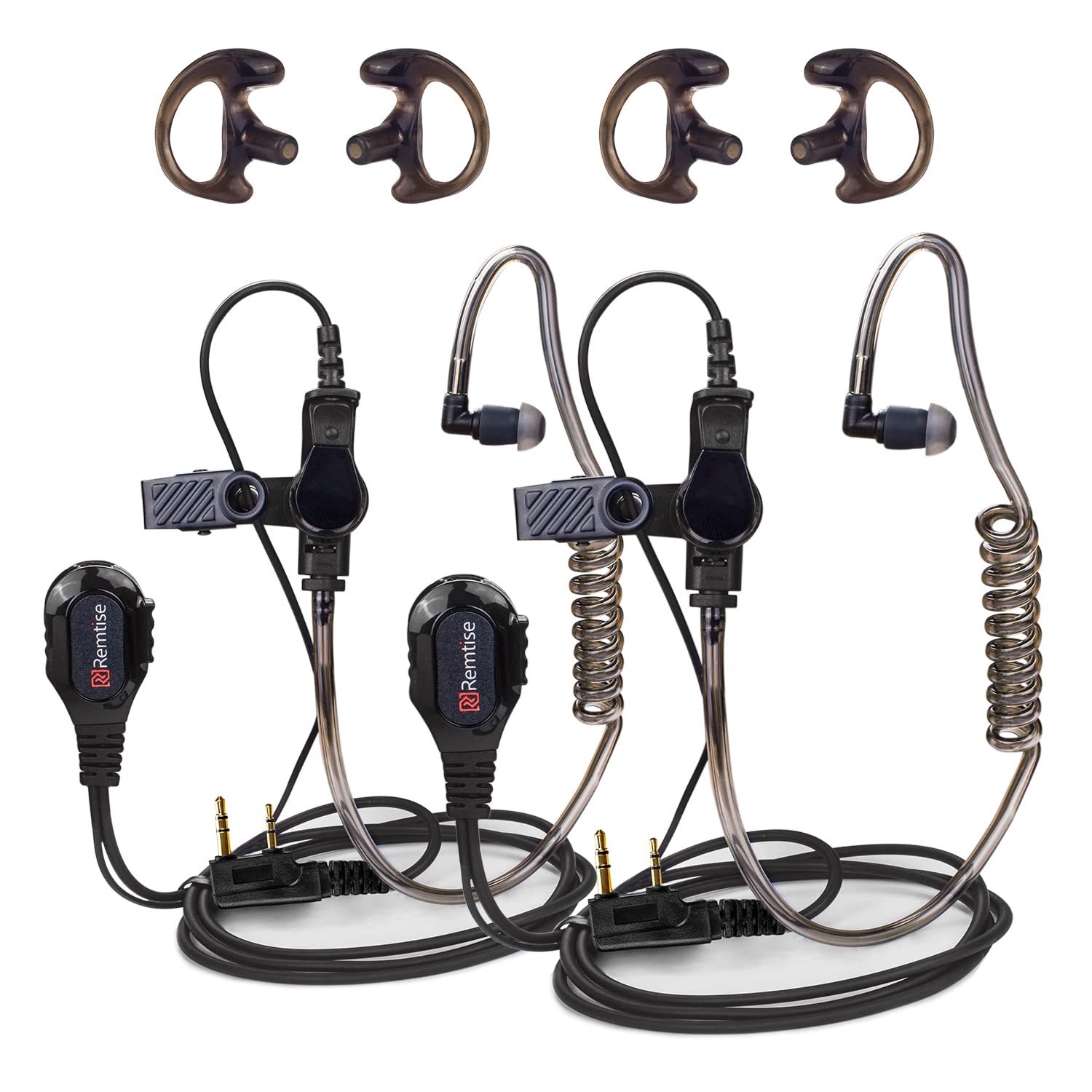 Photo 1 of Covert Acoustic Tube Earpiece with Mic for Baofeng UV-5R Walkie Talkies, Surveillance Headset and PTT Compatible with 2 Way Radios Brands Baofeng and Kenwood, Puxing, Wouxun (2 Pcs-Black)