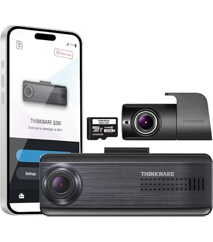 THINKWARE F200 PRO Dash Cam Bundle with Rear Cam, 32GB Micro SD