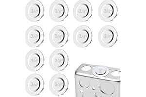 LITGURU 12 Pcs 3/4 inch Knockout Seal Electrical Box Knockout Plugs Removable Seals for Conduit Pipe Assorted Sizes to Fit Unused Electrical Box Openings