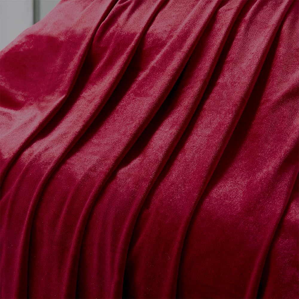 Wine Red Velvet Fabric by The Yard,1 Yard 60