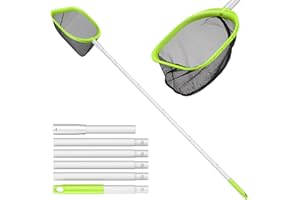 MOWEND 【Upgrade】 Pool Net Total Length 6 Feet, Swimming Pool Skimmer Net with 6 Section Telescopic Aluminum Pole for Fast Cleaning Ponds, Hot Tub, and Spas, Pool Cleaner Supplies and Accessories
