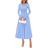PRETTYGARDEN Womens Sweater Dress 2026 Long Sleeve Elegant Knit A Line Fall Wedding Guest Cocktail Midi Winter Dresses