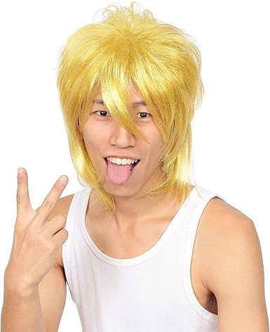 Amazon 男女兼用 金髪 イケメン ウイッグ ヤンキー ホスト ショート ゴールド 超サイヤ人 ベジータ風 孫悟空 Wig アニメ メンズ レディース かつら カツラ コスプレ コスチューム 面白い 男装 ボリューム ハロウィンコスプレ ハロウィン 仮装 安い 文化祭 忘年会 S