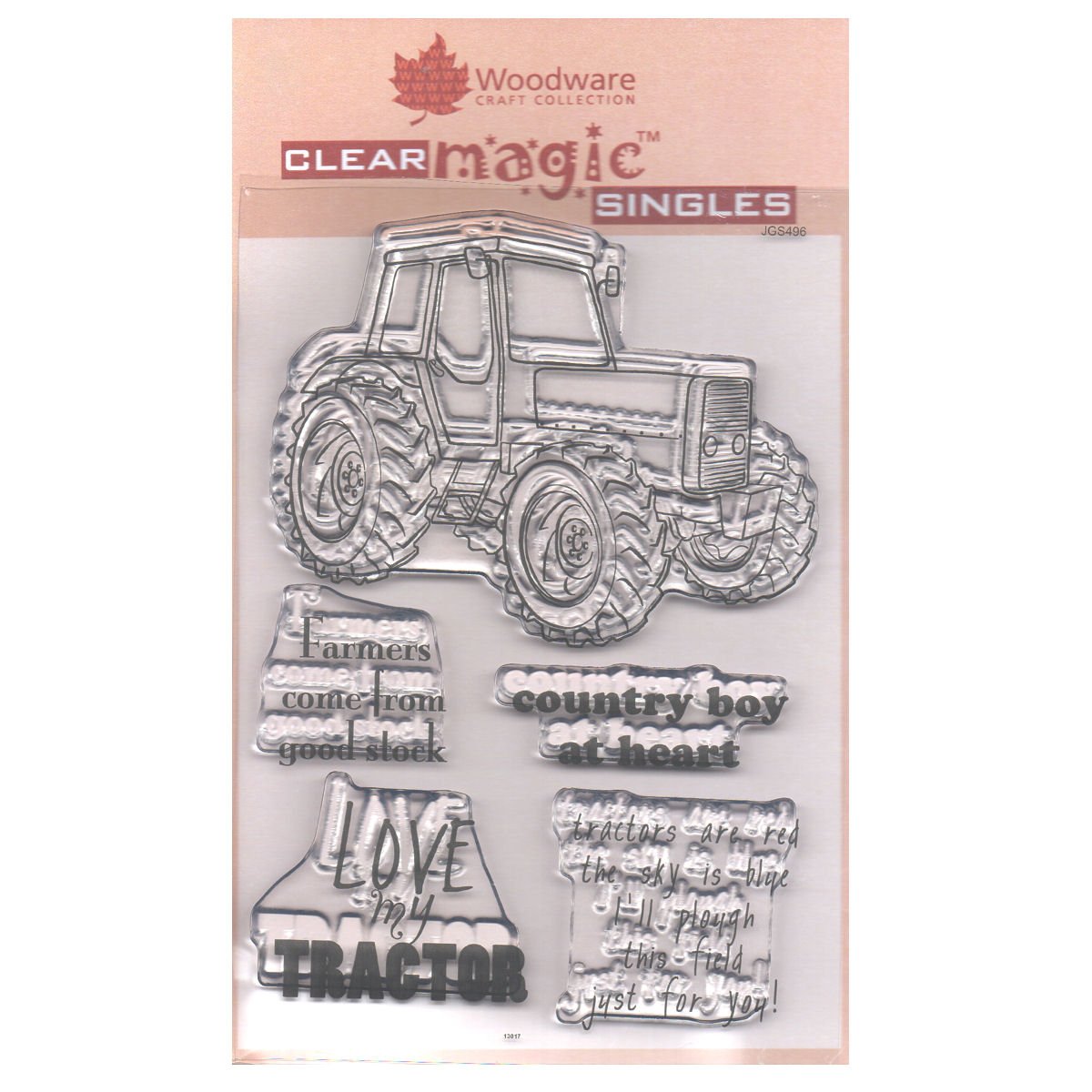 Woodware Jane Gill Clear Magic Stamp-Tractor, A6, JGS496