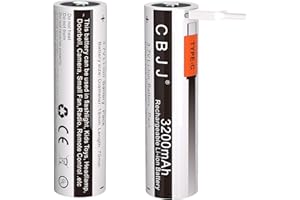 CWUU 3200mAh USB Type-C Battery Compatible with Streamlight 22104 SL-B26 Stinger 88081 ProTac HL 5-X USB 3500-Lumen Flashlights Headlamps 3.7V Li-ion Rechargeable Battery