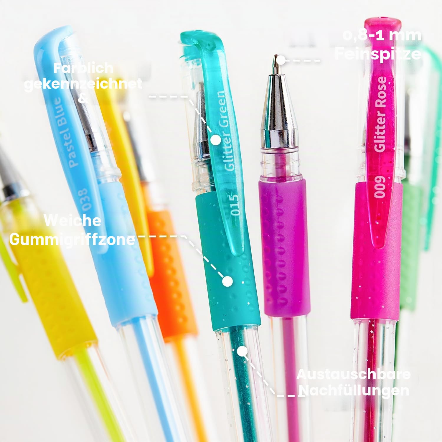 Shuttle Art 120 teiliges Gelstifte Set, 60 bunte Gel Stifte mit 60 Ersatzminen in Tragetasche, mit Malbuch für Erwachsene, Glitzer, Neon, Pastell, Metallic, Glitzerstifte für Mädchen Kinder 4