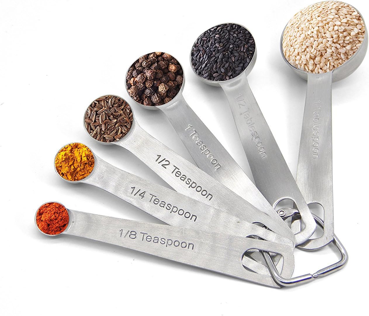 Stainless Steel Measuring Spoons Home Kitchen Dining Utensils & Gadgets Measuring Tools & Scales - Set of 6 PCS Spoons for Dry and Liquid Ingredients