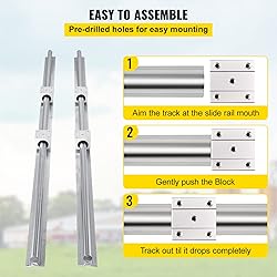 VEVOR Linear Rail, 2PCS SBR12-1000mm, Linear Guide