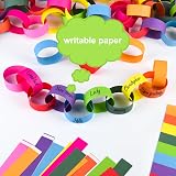 Morcheiong 600Pcs Rainbow Color Paper Chains Classroom Party Decoration view 3